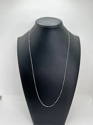 Solid 14K White Gold 1mm Box Chain Necklace 24 Inch • $289.99