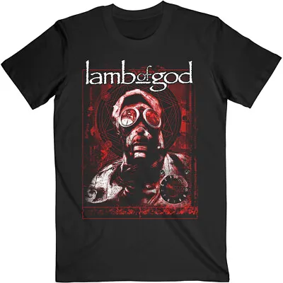 Lamb Of God Gas Mask Waves Black T-Shirt OFFICIAL • £16.59