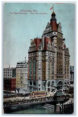 1911 The Pabst Building Skyscraper Clock Tower Milwaukee Wisconsin WI Postcard • $9.72