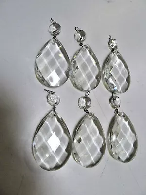 6 - 64mm 21/2  Pear Teardrop Almond &16 Mm Octagon Prisms Multi Faceted • $19.95