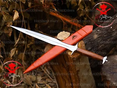 Medieval Battle Ready Hand Forged Viking Sword Damascus Steel With Leather Cover • $147