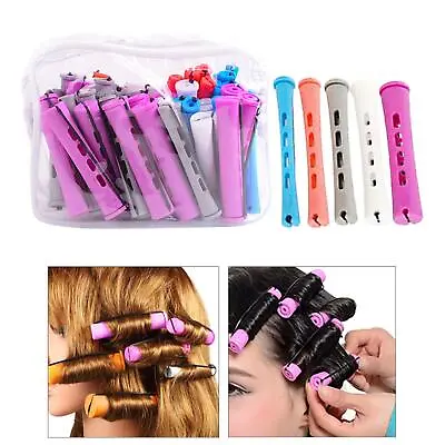 Hair Rollers Non-Slip Elastic Small Medium Large Size Curly Wavy Rod Perm Rods • £14.38