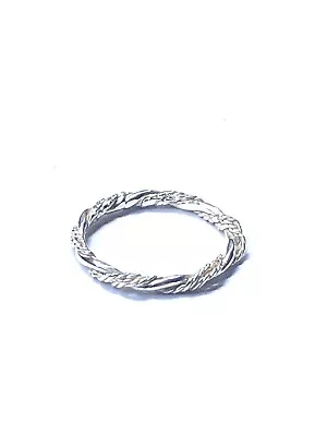 Sterling Silver Twisted Ring 925 ~ Small Size ~ Size C1/2 • $8.70