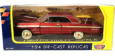 1:24 Scale 1964 Chevrolet Impala Red Motor Max Vintage Diecast Collection • $60