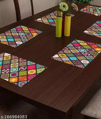 $21.23 • Buy Set Of 6 PVC Placemats Non-Slip Heat Insulation Dining Table Mats 11 X 17 Inch
