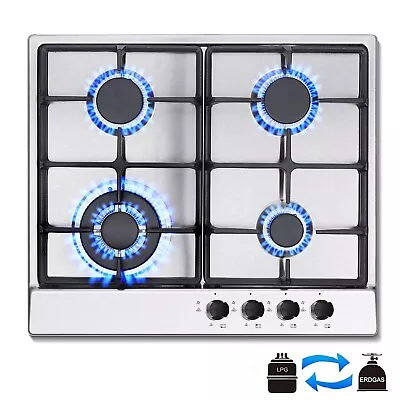 SNDOAS 60 Cm Gas Hob 4Burners Built In Gas Cooktop Cast Iron Support NG/LPG • £115.99