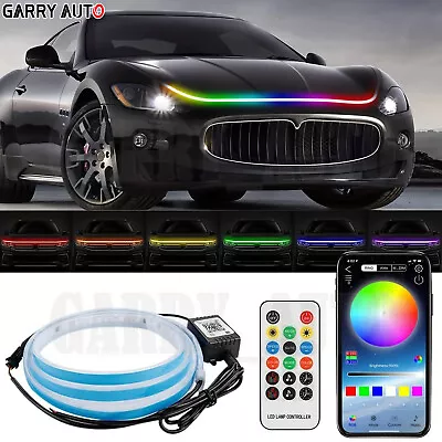 71'' RGB APP Control Car LED DRL Hood Light Engine Cover Strip Light Universal • $17.97