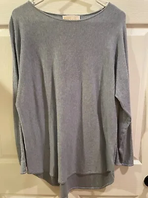 Michael Kors Scoop Neck Tunic Sweater Heather Blue Cotton Blend Women’s Sz L • $17