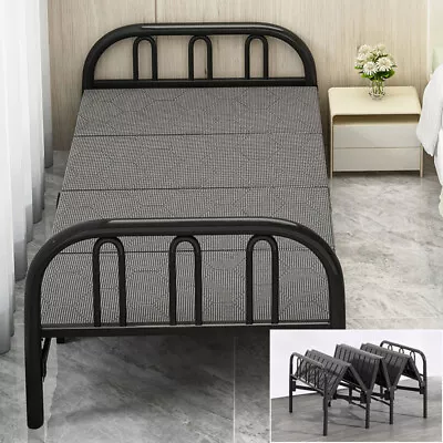 Folding Platform Bed Frame 2.6ft Small Single Strong Metal Framed Bed Bedstead • £109.95