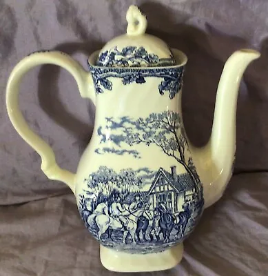 Fox Hunting Hunt Coffee Pot  Myotts China Blueware • $73.99