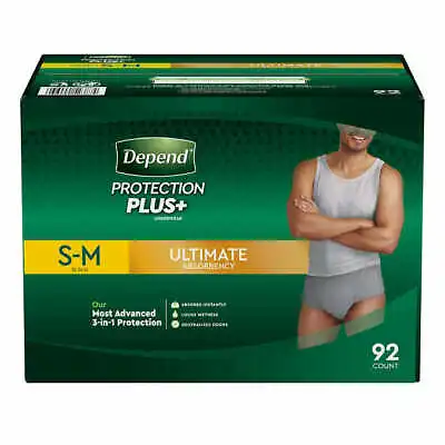 Depend FIT-FLEX Underwear For Men Size: Sm/Med - 92Ct - Free Shipping! • $60.88