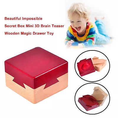 Beautiful Impossible Secret Box Mini 3D Brain Teaser Wooden Magic Drawer Toy YU • $14.79