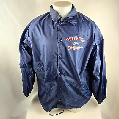 Ford Jacket Mens Large Blue Windbreaker Competitors View Team Taurus Racing Vtg • $24.93