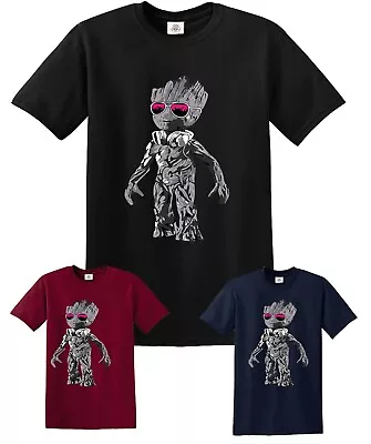 DJ BABY GROOT STANDING T-Shirt Headphones Music Galaxy Party Disco Mens Yoda Top • £9.95