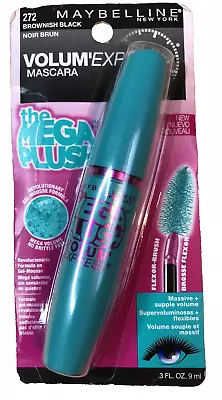 Maybelline Volume Express Mascara Mega Plush 272 BROWNISH BLACK .3 Fl Oz • $8.95