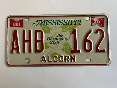 1998 Mississippi License Plate - Alcorn County Natural Sticker • $13.99