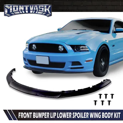$27.65 • Buy Fit For 2013-2014 Ford Mustang Front Bumper Lip Chin Spoiler Carbon Fiber Look