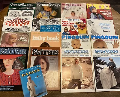 Lot Of 17 Vintage Knitting Magazines And Pattern Books 1940’s & 1960’s-1980’s • $12.99