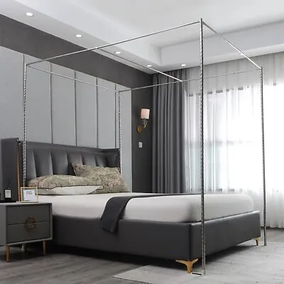 Stainless Steel Canopy Bed Frame Post Mosquito Netting Twin Full Queen King Size • $21.84