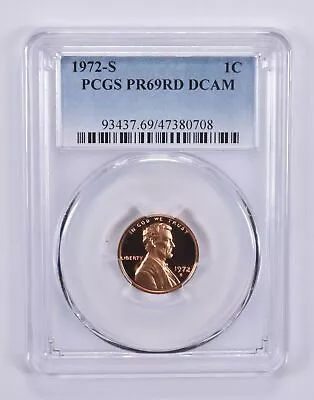 1972-S Lincoln Memorial Cent 1c PR69 RD DCAM PCGS Blue Label • $295.95