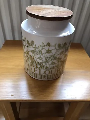 HORNSEA POTTERY FLEUR DESIGN FLOUR STORAGE  JAR - 1970s • £7