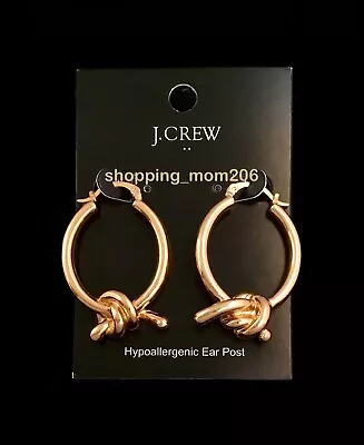 J. Crew Gold Tone Knot Hoop Earrings • $19.99