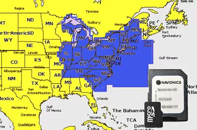 2024 Navionics+ Plus MicroSD+SD Chart Card Maps U.S. East LakesRiversCoastals • $68