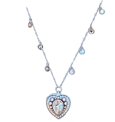 Brighton Shakespeare Heart Crystal Locket Necklace RETIRED • $8.40