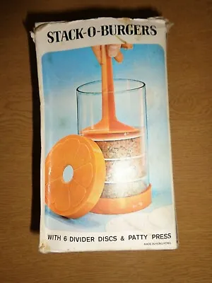 Vintage Discs & Patty Press Hamburger Stacker 6 Dividers  (Small Crack) Boxed • £1.99