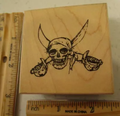 Skull And Sabe Mw Rubber Stamp -vip Visual Image Printery • $6.95