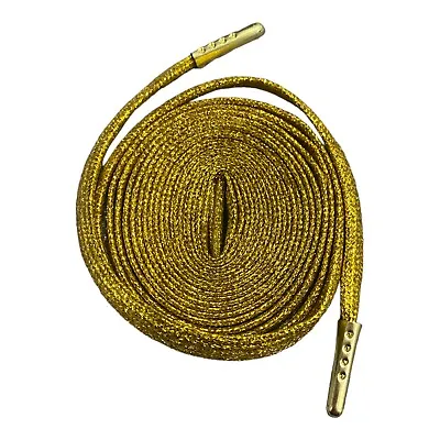 Strings Metallic 6mm Wide 45' Long With Metal Tips Gold Or Silver Shoelaces • $6.35