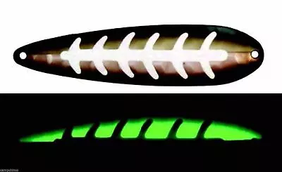 Moonshine Lures Glow In The Dark Half Moon Magnum 4.25  Trolling Spoon Geezer • $8.99