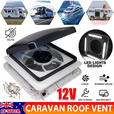 12V RV Roof Vent Fan Van Skylight Van Caravan Motorhome 3 Speed For Camper AU • $132.95