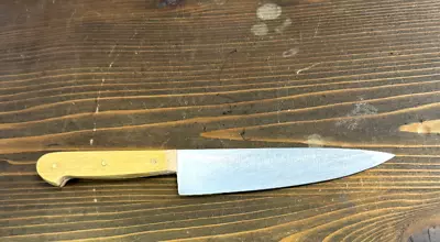 VINTAGE Sabatier 4 Star Elephant INOX  6  Chef's Knife CUSTOM Canary Wood Handle • $55