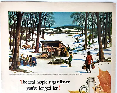 Sugaring Off Party Vermont Maid Syrup Cane Maple Vintage 1948 Magazine Print • $11.33