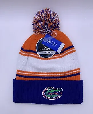 University Of Florida Gators Pom Knit Beanie Hat Cold Head Wear Embroidered NEW • $15.99