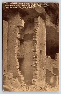 Broken Tower Cliff Dwellers Phantom Cliff Canon Manitou Colorado Postcard • $6.05