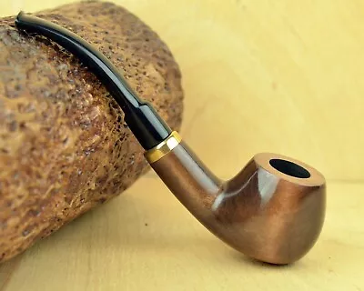 HORN (no. 18) Bent Apple Smooth Brown Tobacco Pipe By Mr. Brog • $28.49