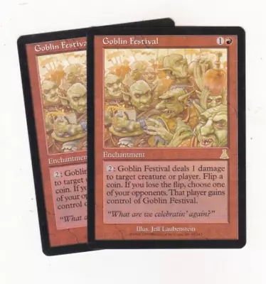 2 X Goblin Festival Rare Enchantment From Urza's Destiny (MTG) • £0.99