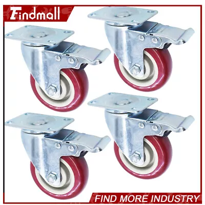 Findmall 4 × 4  Heavy Duty Caster Set Wheels All Swivel & Brake Casters New • $29.79