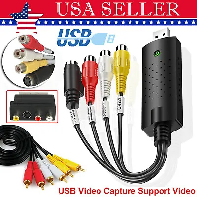 USB 2.0 Audio Video VHS VCR To DVD Converter Scart Capture Card Digital Adapter • $14.39