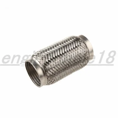2.5 Inch 63mm ID Exhaust Flex Pipe 6  Length Stainless Steel Coupling Interlock • $32.75
