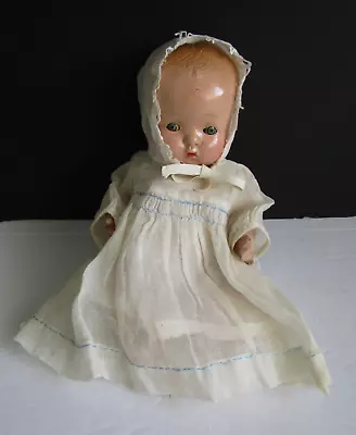 Vintage/Antique Unmarked Jointed Composition Baby Doll 9  W/ Blue Tin Sleep Eyes • $24