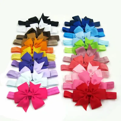 UK 10-20pcs Elastic Baby Headdress Kids Hair Band Girls Bow Newborn Headband • £6.19