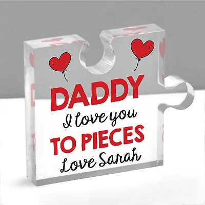 £14.95 • Buy PERSONALISED Daddy I Love You To Pieces Fathers Day Son Daughter Acrylic Puzzle