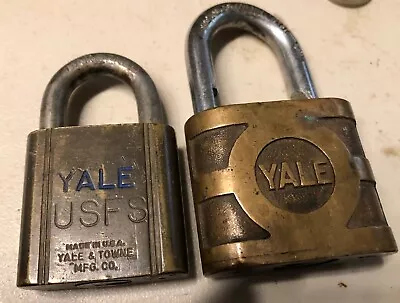 Antique Padlock Yale USFS American Made Lock 2 Yale Padlocks No Keys • $9.99