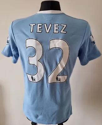 Manchester City 2009 - 2010 Home Football Umbro Shirt #32 TEVEZ Size 40 • $75