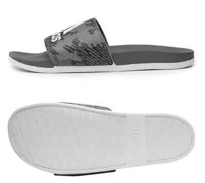 Adidas Mens Grey/White Adilette Comfort Sandals Slides • $50.95