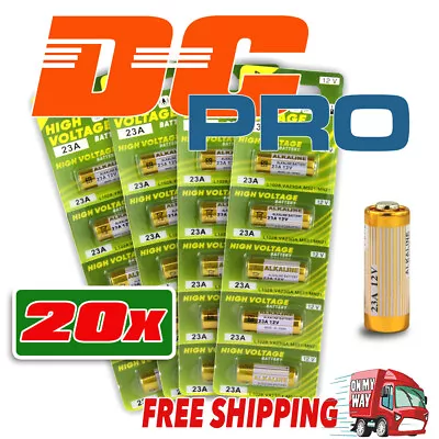 20 X 23A 21/23 A23 23A 23GA 23AE 12V Alkaline Battery For Garage Car Remote Alar • $12.95