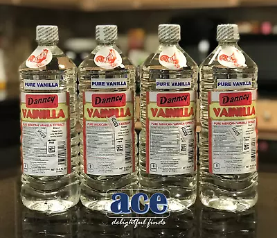 Four (4) Danncy Pure Mexican Vanilla Extract - White Color (1 Liter Each) • $37